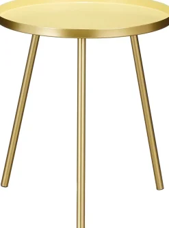 Mica Decorations bijzettafel Tatum geel D 35 H 40 cm