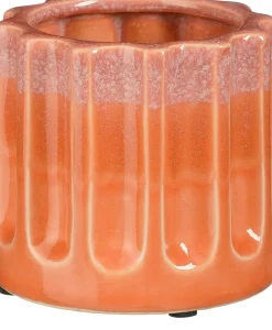 Mica Decorations bloempot Aivy oranje D 10 H 9,5 cm