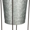 Mica Decorations bloempot Clara zilver / zwart D 22 H 36 cm
