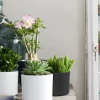 Mica Decorations bloempot Era donker grijs D 10,5 H 9 cm