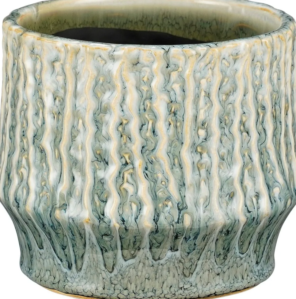 Mica Decorations bloempot Lanny blauw D 13 H 11 cm