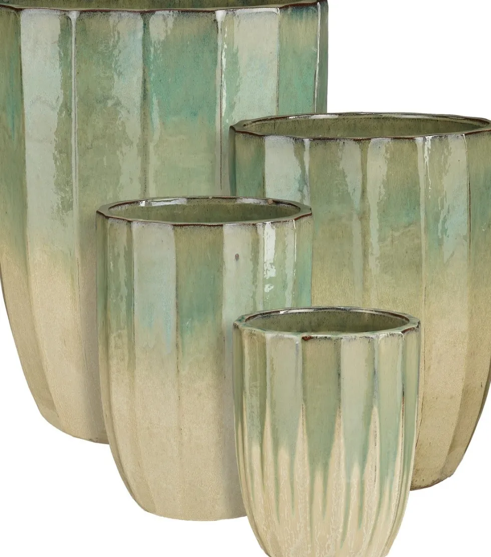 Mica Decorations bloempot Levante kleurverloop groen D 56 H 71,5 cm