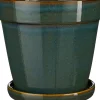 Mica Decorations bloempot met schotel Clint groen D 23 H 21 cm