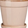 Mica Decorations bloempot met schotel Clint roze D 17 H 16,5 cm