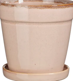 Mica Decorations bloempot met schotel Clint roze D 17 H 16,5 cm