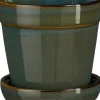 Mica Decorations bloempot met schotel Clint groen D 10,5 H 9 cm