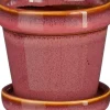 Mica Decorations bloempot met schotel Clint roze D 7,5 H 7,5 cm