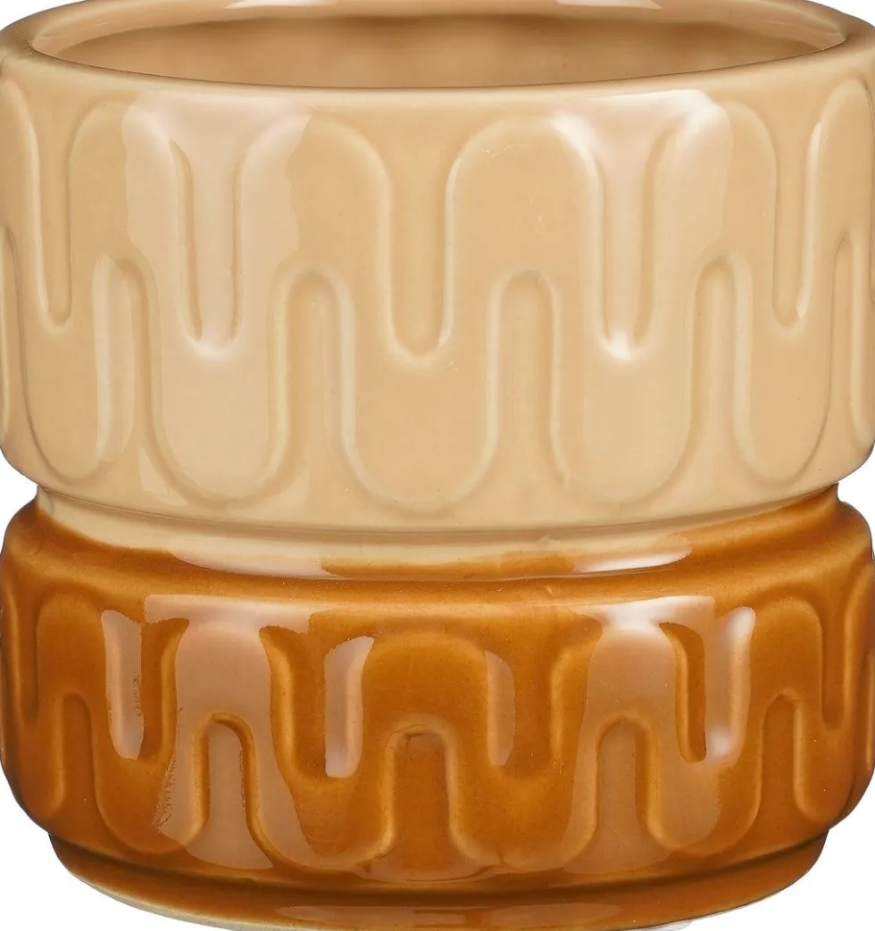 Mica Decorations bloempot Nancy bruin D 14 H 13 cm