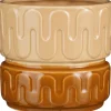 Mica Decorations bloempot Nancy bruin D 17,5 H 16 cm