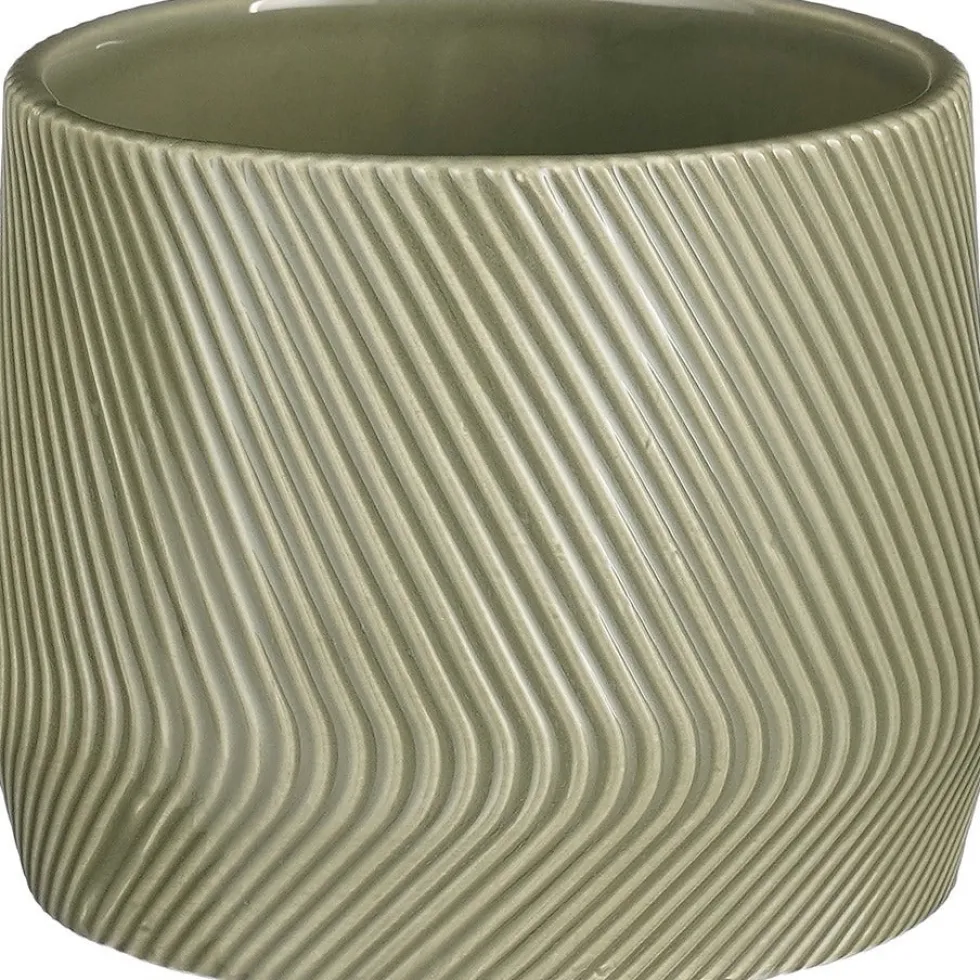 Mica Decorations bloempot Roma groen D 17 H 14 cm