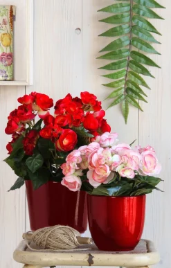 Mica Decorations bloempot Tusca rood D 12 H 11 cm