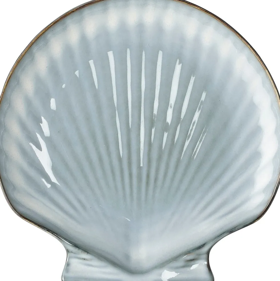 Mica Decorations bord Schelp grijs 24 x 23,5 x 3 cm