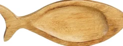 Mica Decorations decoratiebord vis bruin 25 x 9,5 x 2,5 cm