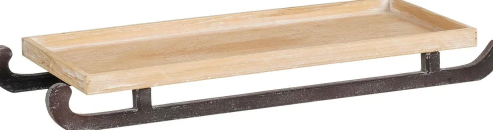 Mica Decorations decoratiebord Slee bruin 62 x 25 x 7 cm