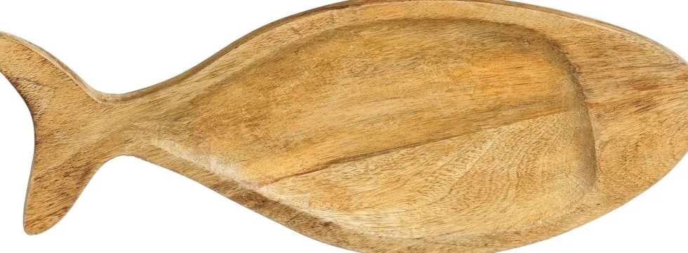 Mica Decorations Decoratie decoratiebord vis bruin 40 x 15 x 2,5 cm