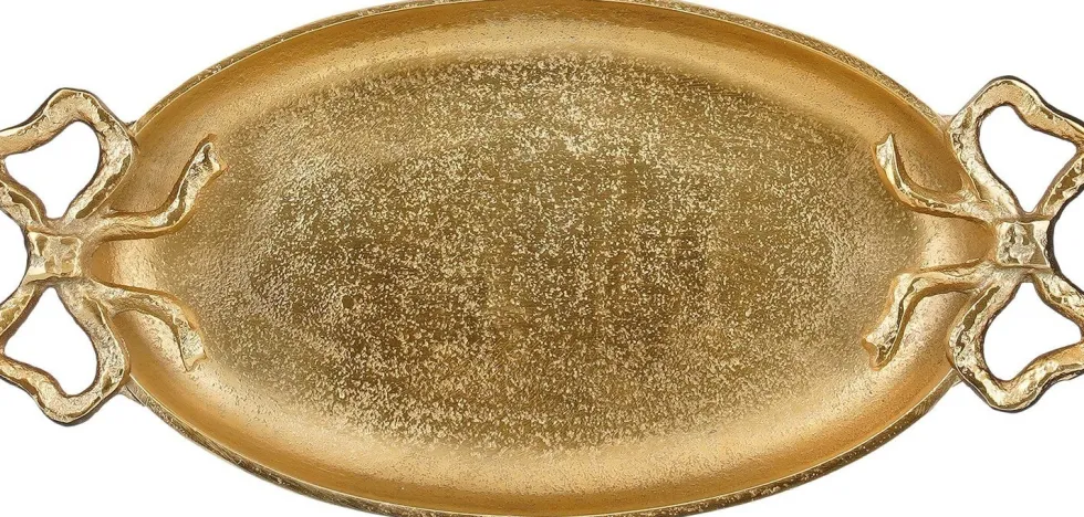 Mica Decorations dienblad Strik goud 34 x 16,5 x 3 cm
