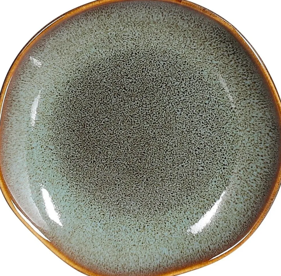 Mica Decorations gebaksbord Tabo groen D 14 H 1,5 cm