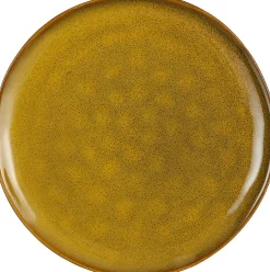 Mica Decorations gebaksbord Tabo geel D 18 H 2 cm