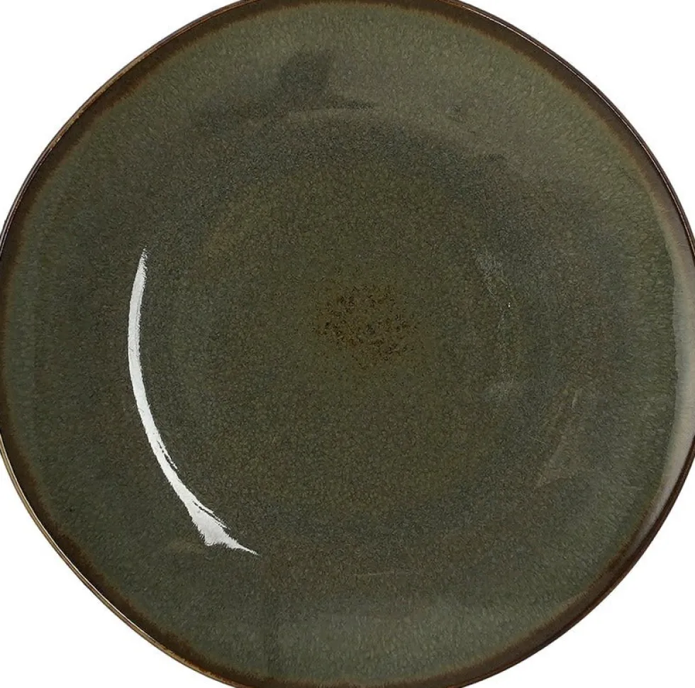 Mica Decorations gebaksbord Racco groen D 18 H 2 cm