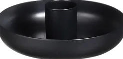 Mica Decorations kandelaar Coast zwart D 9 H 2 cm