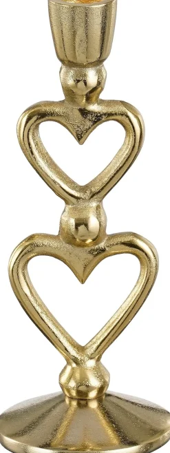 Mica Decorations kandelaar Hart goud 7,5 x 7 x 20