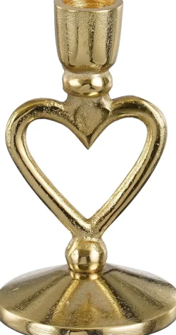 Mica Decorations kandelaar Hart goud 7,5 x 7 x 15