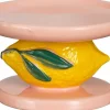 Mica Decorations kandelaar Melika roze / geel / oranje D 15 H 9 cm