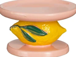 Mica Decorations kandelaar Melika roze / geel / oranje D 15 H 9 cm