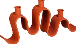 Mica Decorations kandelaar oranje 33 x 6,5 x 16 cm