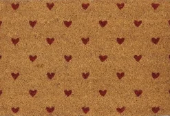 Mica Decorations kokosmat hart bruin / rood 60 x 40 cm