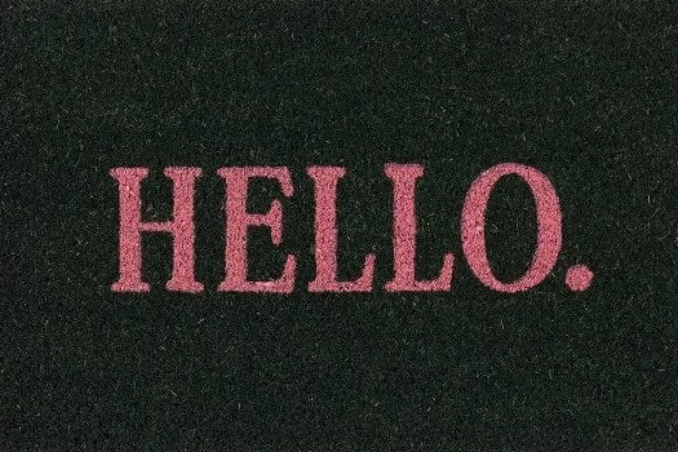 Mica Decorations kokosmat hello groen 60 x 40 cm