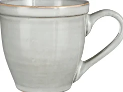 Mica Decorations kop en schotel Tabo grijs 7,5 x 4,5 x 7,5 cm