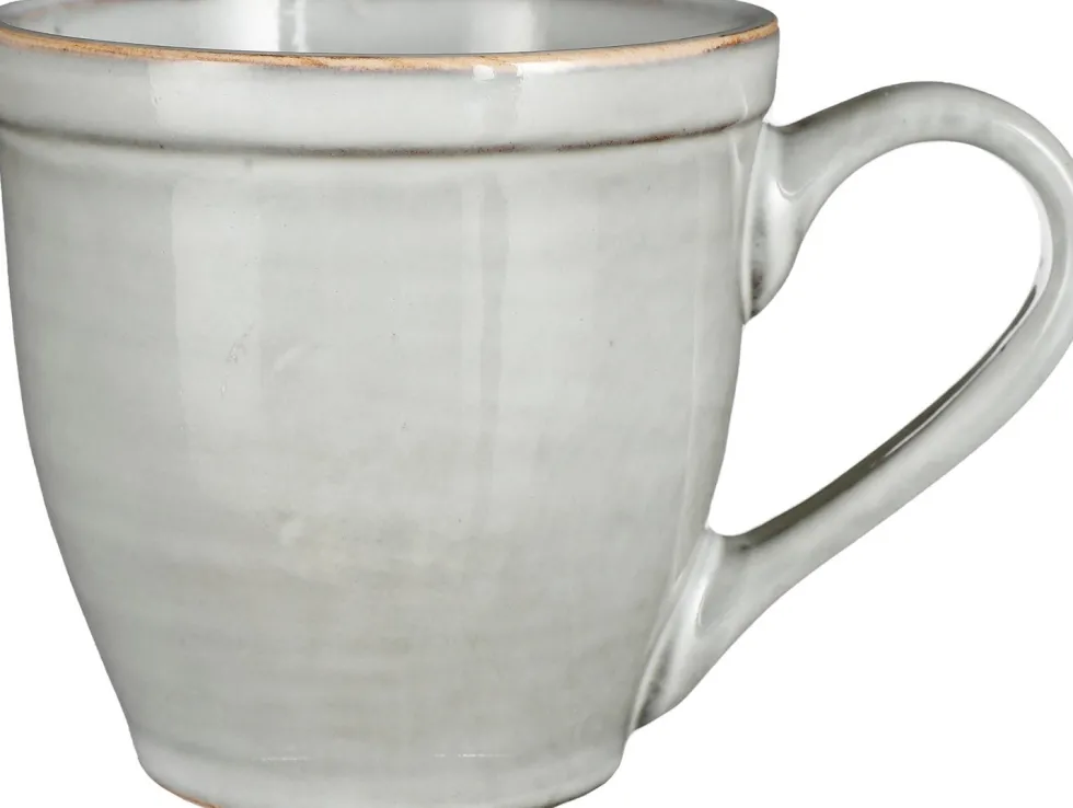 Mica Decorations kop en schotel Tabo grijs 7,5 x 4,5 x 7,5 cm