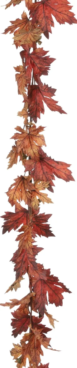 Mica Decorations kunsthangplant Esdoorn rood / bruin H 18 cm