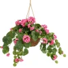 Mica Decorations kunsthangplant Geranium roze H 18 cm