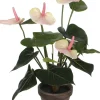 Mica Decorations kunstplant Anthurium roze / wit H 40 cm