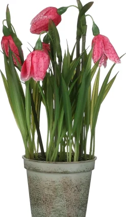 Mica Decorations kunstplant Kievitsbloem roze H 23 cm