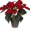 Mica Decorations kunstplant Kerstster rood H 25 cm