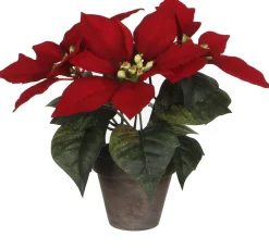 Mica Decorations kunstplant Kerstster rood H 25 cm