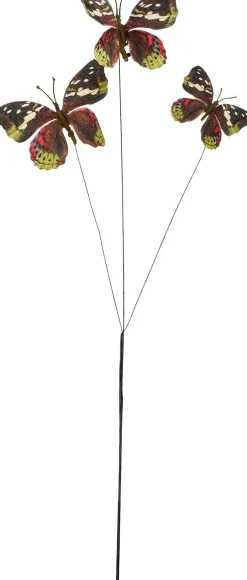 Mica Decorations kunsttak Vlinder rood H 60 cm