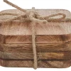 Mica Decorations onderzetters Duko naturel 10 x 10 x 5 cm 4 stuks