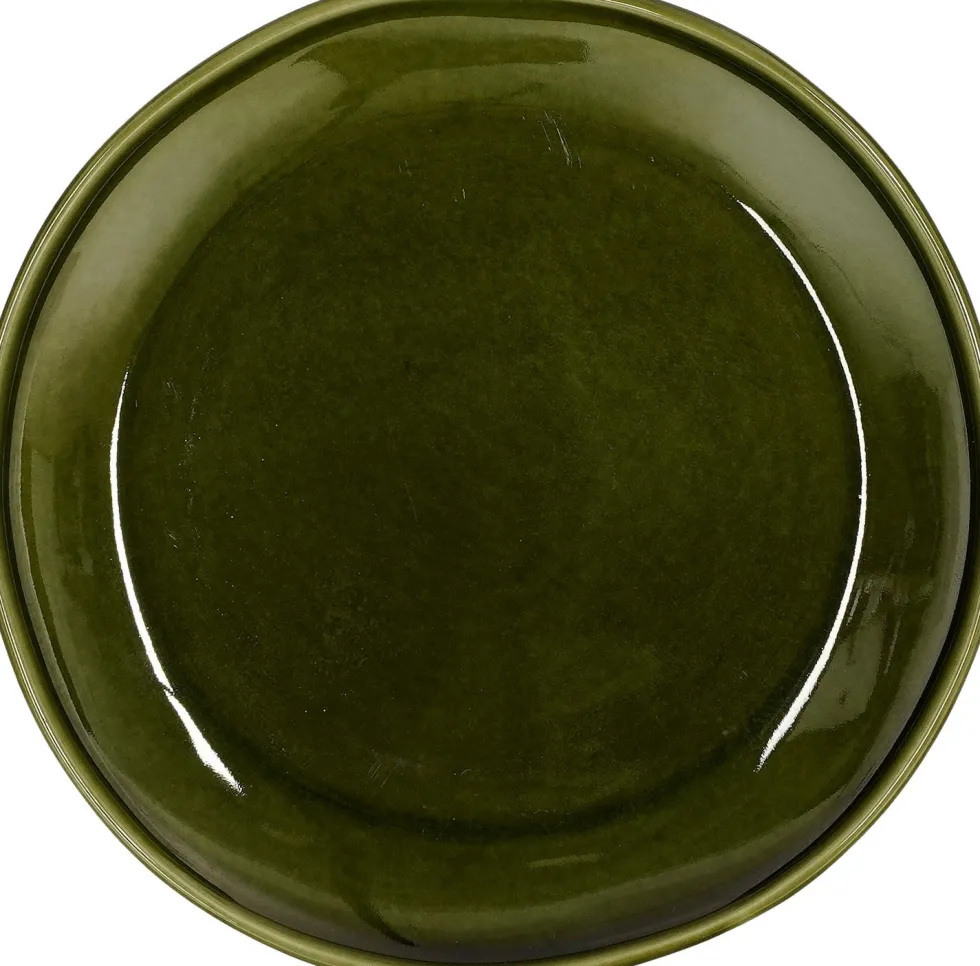 Mica Decorations ontbijtbord Rhea groen D 20 H 2 cm
