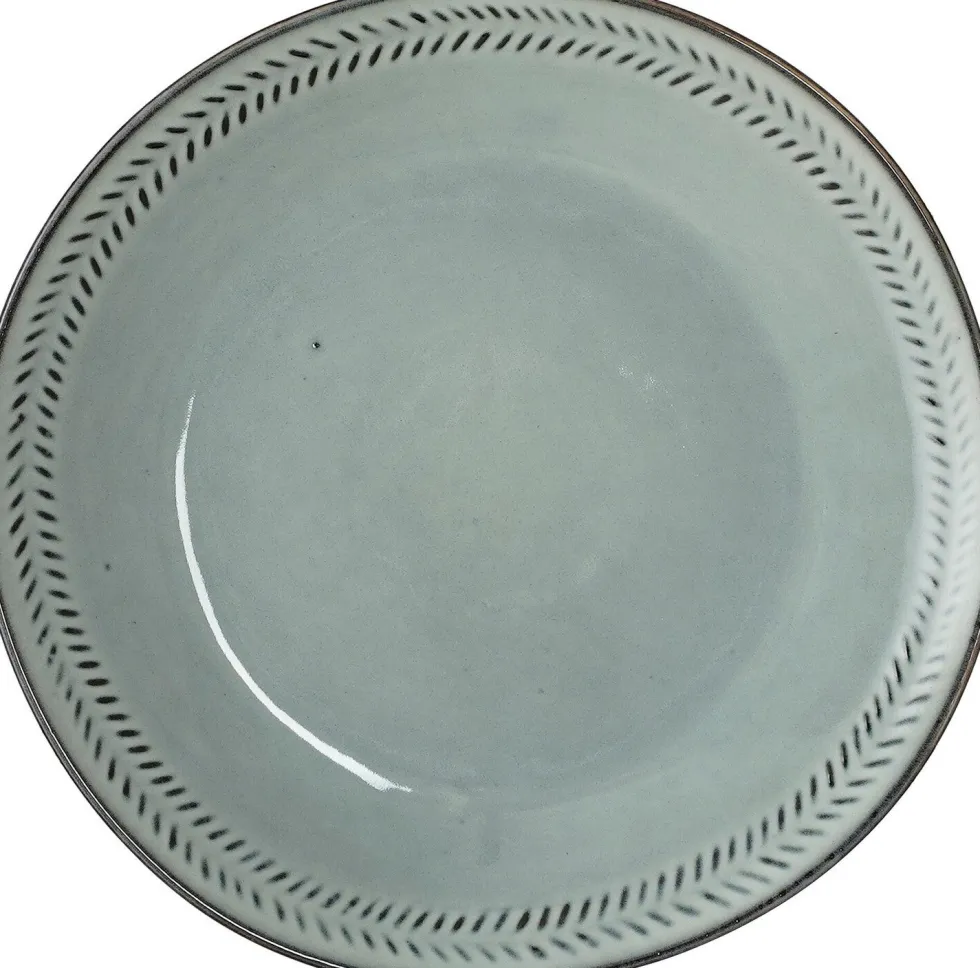 Mica Decorations ontbijtbord Racco grijs D 20,5 H 2,5 cm