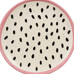 Mica Decorations ontbijtbord Exotica wit / roze D 20,5 H 2 cm