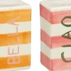 Mica Decorations peper en zoutstel Bliss geel / roze 5 x 5 x 8,5 cm