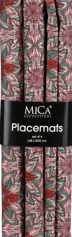 Mica Decorations placemat rood 48 x 33 x 0,5 cm 4 stuks