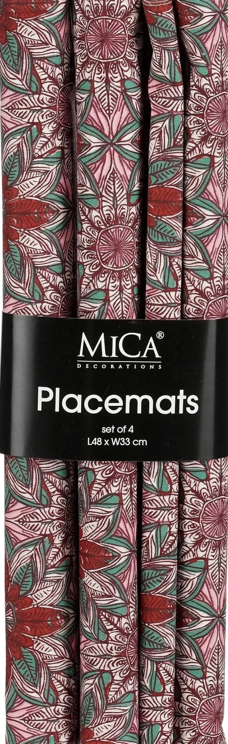 Mica Decorations placemat rood 48 x 33 x 0,5 cm 4 stuks