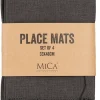 Mica Decorations placemat Villia grijs 48 x 33 cm 4 stuks