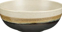 Mica Decorations schaal Ethan wit / zwart D 16,5 H 6,5 cm