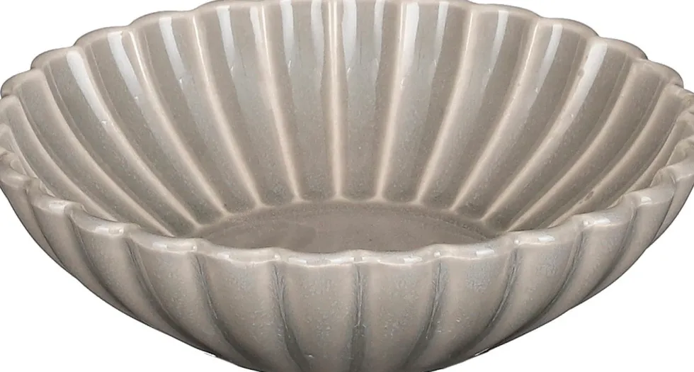 Mica Decorations schaal grijs Pesca D 12 H 3,5 cm